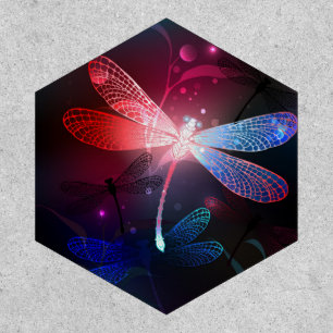Glowing red dragonfly patch