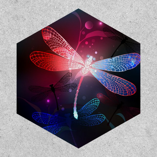 Glowing red dragonfly patch (Front)
