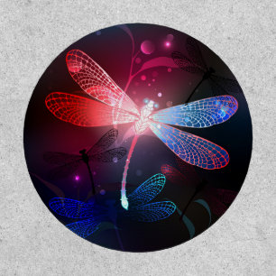 Glowing red dragonfly patch
