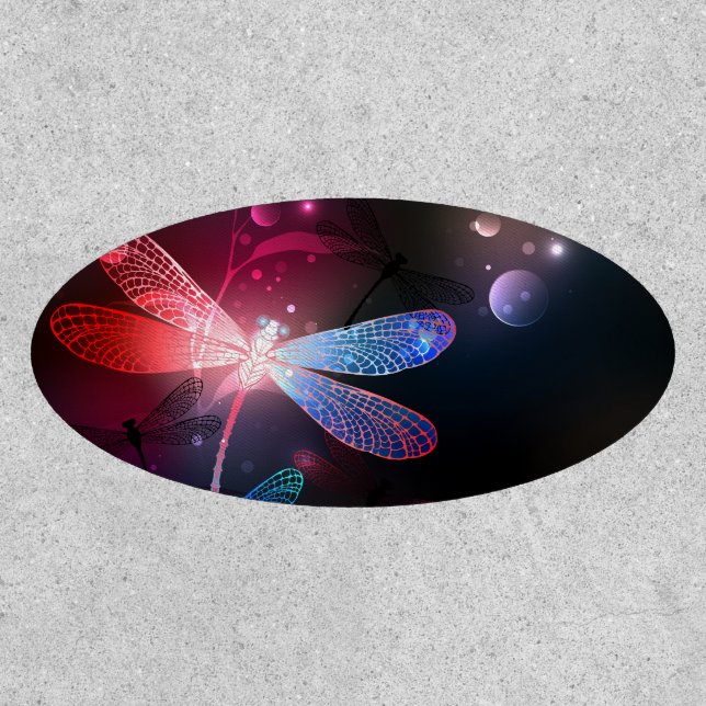 Glowing red dragonfly patch (Front)