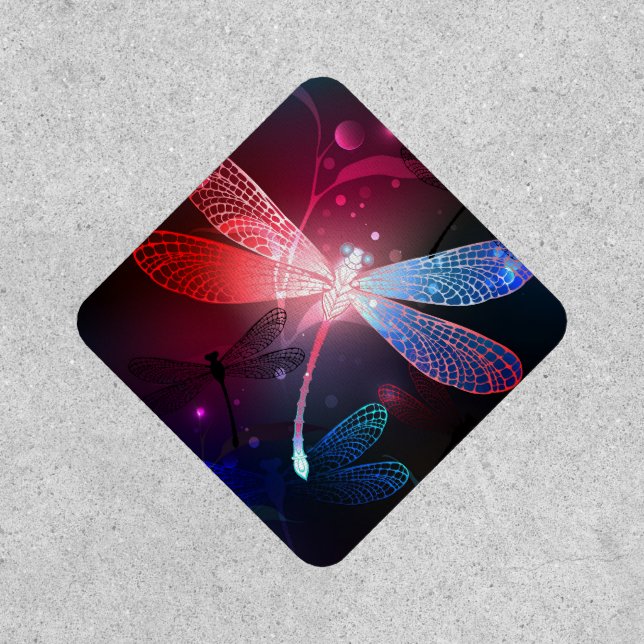 Glowing red dragonfly patch (Front)