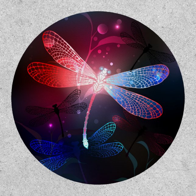 Glowing red dragonfly patch (Front)