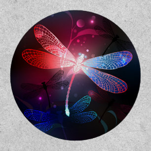Glowing red dragonfly patch