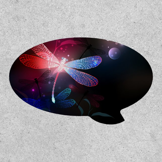 Glowing red dragonfly patch (Front)