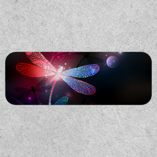 Glowing red dragonfly patch