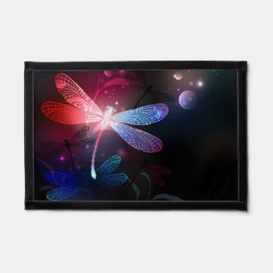 Glowing red dragonfly pennant