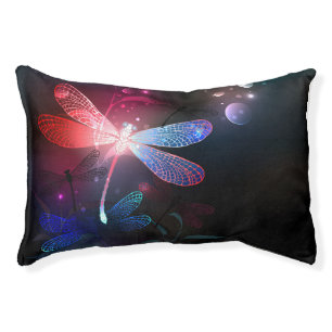 Glowing red dragonfly pet bed