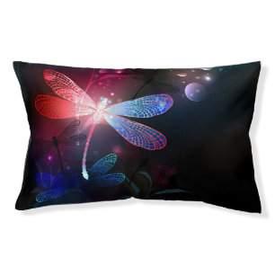 Glowing red dragonfly pet bed
