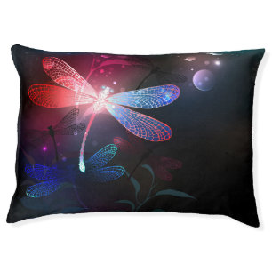 Glowing red dragonfly pet bed