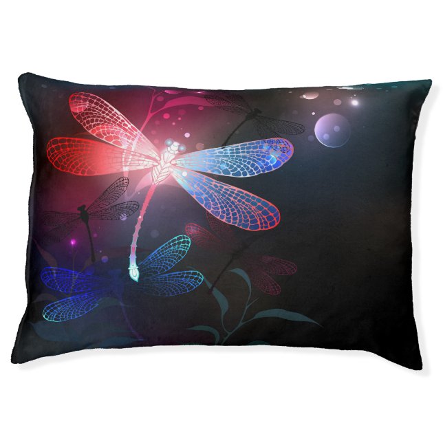 Glowing red dragonfly pet bed (Front)