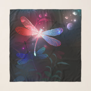 Glowing red dragonfly scarf