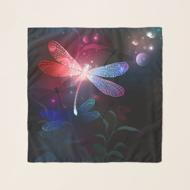 Glowing red dragonfly scarf (Front)