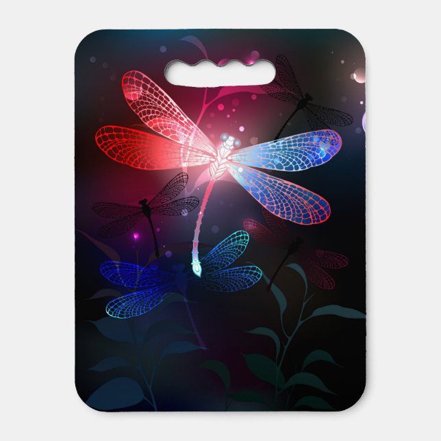 Glowing red dragonfly seat cushion (Front Vertical)