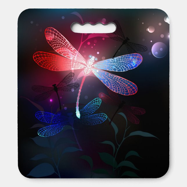 Glowing red dragonfly seat cushion (Front Vertical)