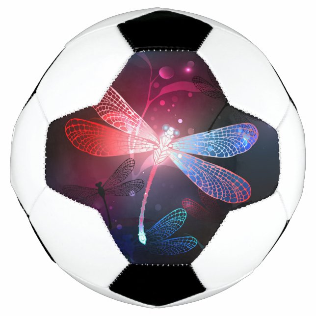 Glowing red dragonfly soccer ball (Front)