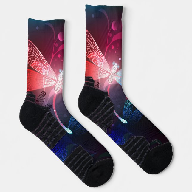 Glowing red dragonfly socks (Right)