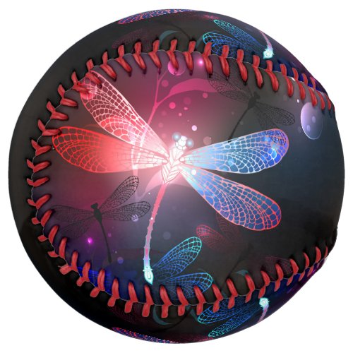 Glowing red dragonfly softball