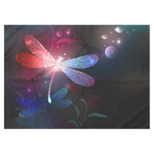 Glowing red dragonfly tablecloth