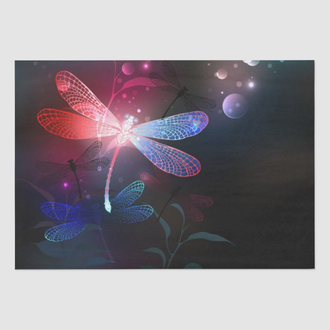 Glowing red dragonfly tissue paper (Front)