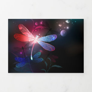 Glowing red dragonfly Tri-Fold program