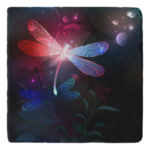 Glowing red dragonfly trivet