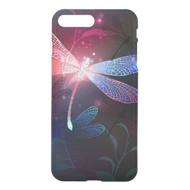 Glowing red dragonfly uncommon iPhone case (Back)