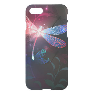 Glowing red dragonfly iPhone SE/8/7 case