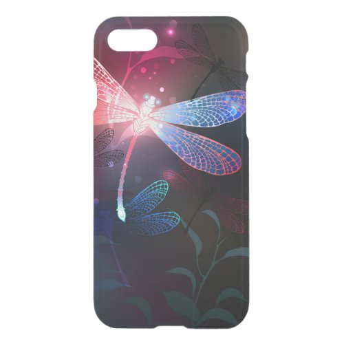 Glowing red dragonfly iPhone SE87 case