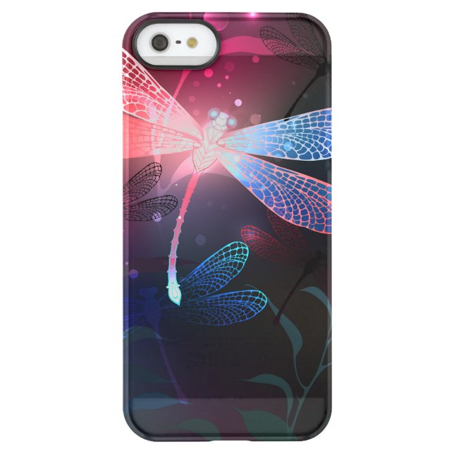 Glowing red dragonfly uncommon iPhone case (Back)