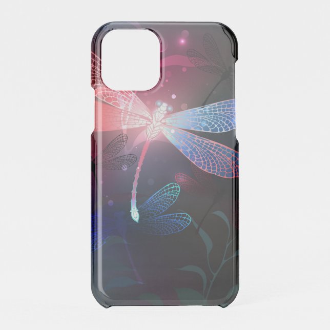 Glowing red dragonfly uncommon iPhone case (Back)