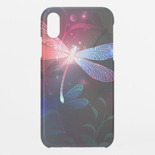 Glowing red dragonfly iPhone XR case