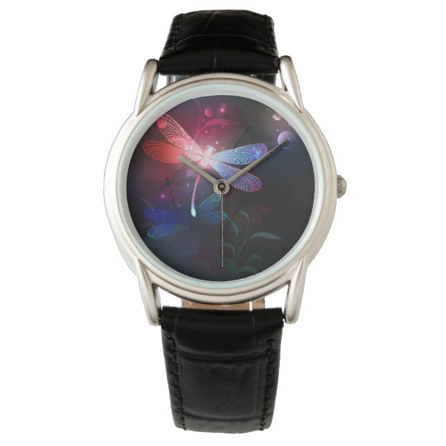Glowing red dragonfly watch (Front)