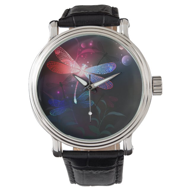 Glowing red dragonfly watch (Front)