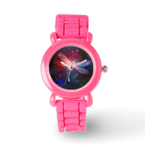 Glowing red dragonfly watch