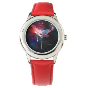 Glowing red dragonfly watch