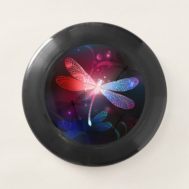 Glowing red dragonfly Wham-O frisbee (Front)