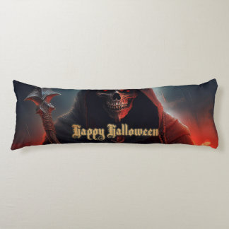 Glowing Red Eyes Reaper Halloween Art Body Pillow