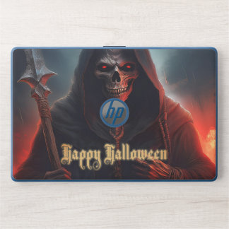 Glowing Red Eyes Reaper Halloween Art HP Laptop Skin