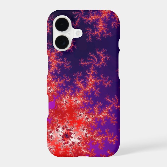 Glowing Red Fractal Iphone Case (Back)