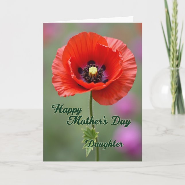 Glowing Red Mothers Day Card (Front)