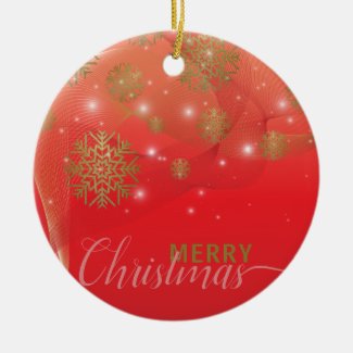 Glowing Red Winter Wonderland Merry Christmas