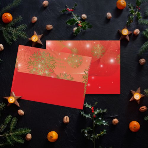 Glowing Red Winter Wonderland Merry Christmas Envelope