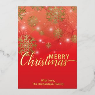 Glowing Red Winter Wonderland Merry Christmas