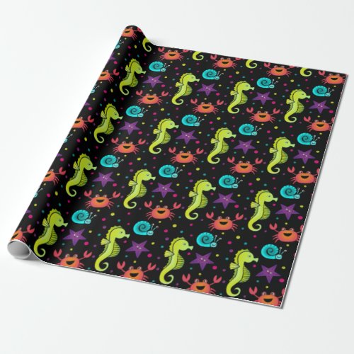 Glowing Sea Creatures Wrapping Paper