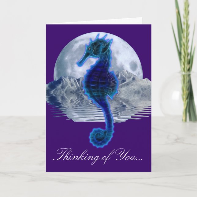 Glowing SEA HORSE Thinking of  You Card Series (Front)