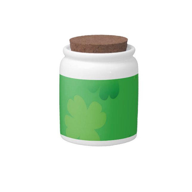 Glowing Shamrocks Candy Jar (Front)