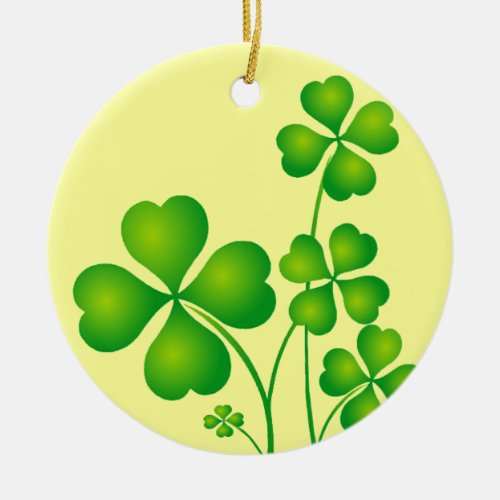 Glowing Shamrocks Ceramic Ornament