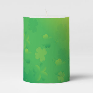 Glowing Shamrocks Pillar Candle