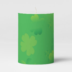 Glowing Shamrocks Pillar Candle