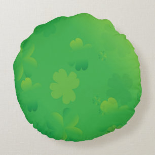 Glowing Shamrocks Round Pillow